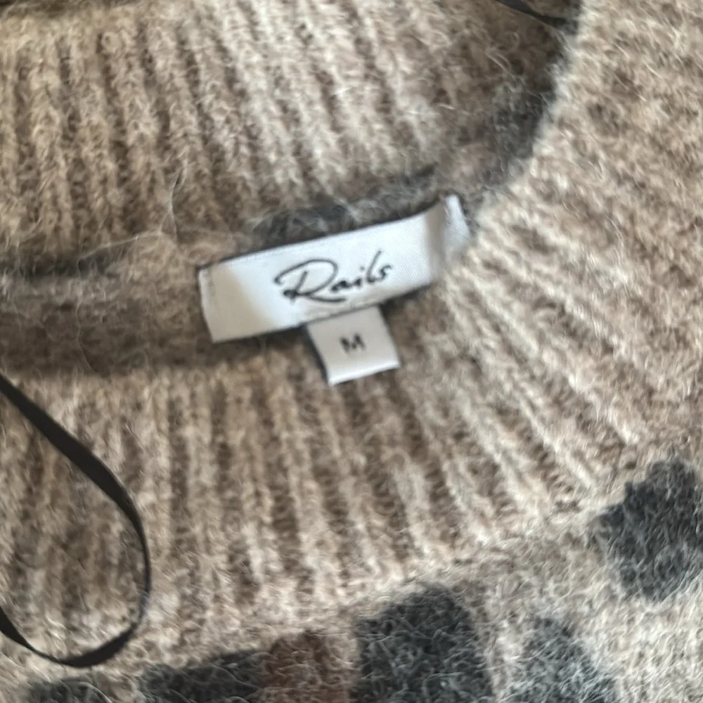 Rails Wool Leopard Print Crew Neck Sweater M - Picture 2 of 6